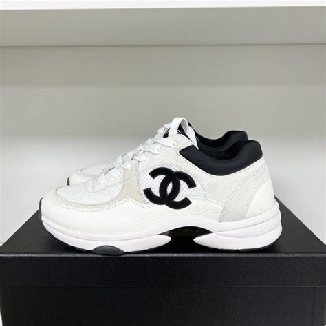 chanel trainers pink and white|Chanel sneaker black and white.